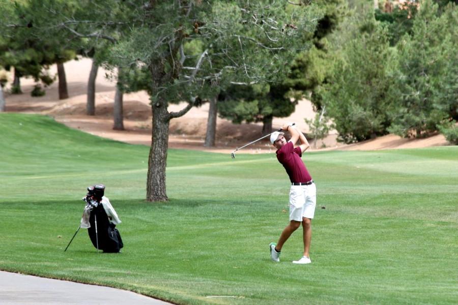 Photo caption: Charlie Magruder practicing what he preaches on the course. 
Photo by Daniel Cattau. 