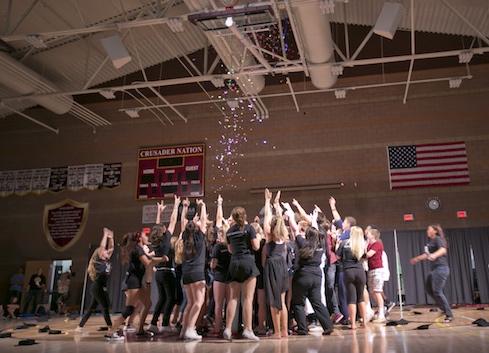 Seniors celebrate their victory at Lip Sync 2015