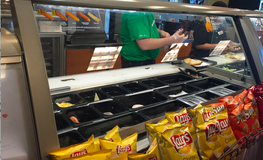Many people have no idea that almost all the food at Subway, featured here, contains GMOs