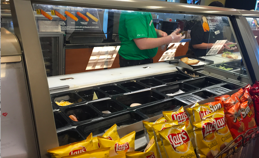 Many people have no idea that almost all the food at Subway, featured here, contains GMO's
