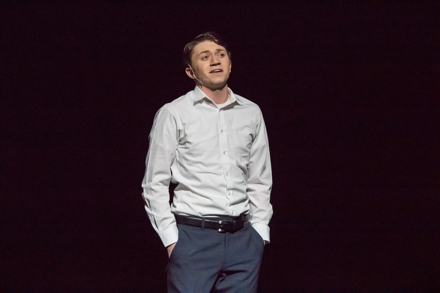 Photo caption: D'Arrigo, as William Bloom, sings "Stranger" while thinking about his relationship with his father.