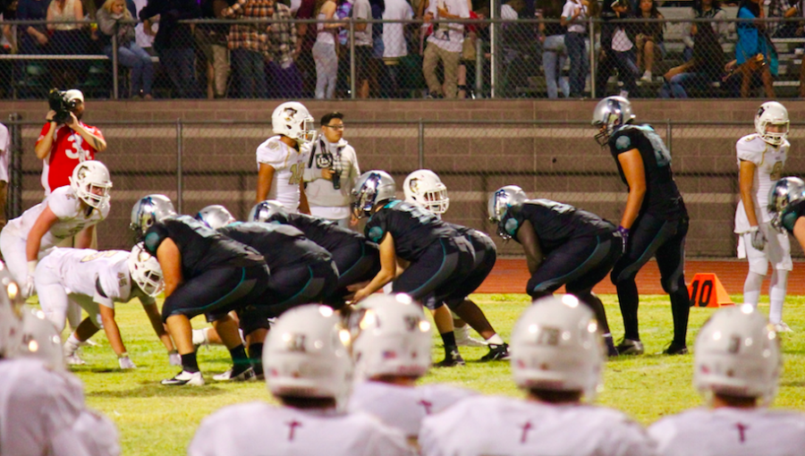 Photo caption: Crusaders take on Skyhawks at Silverado High School.