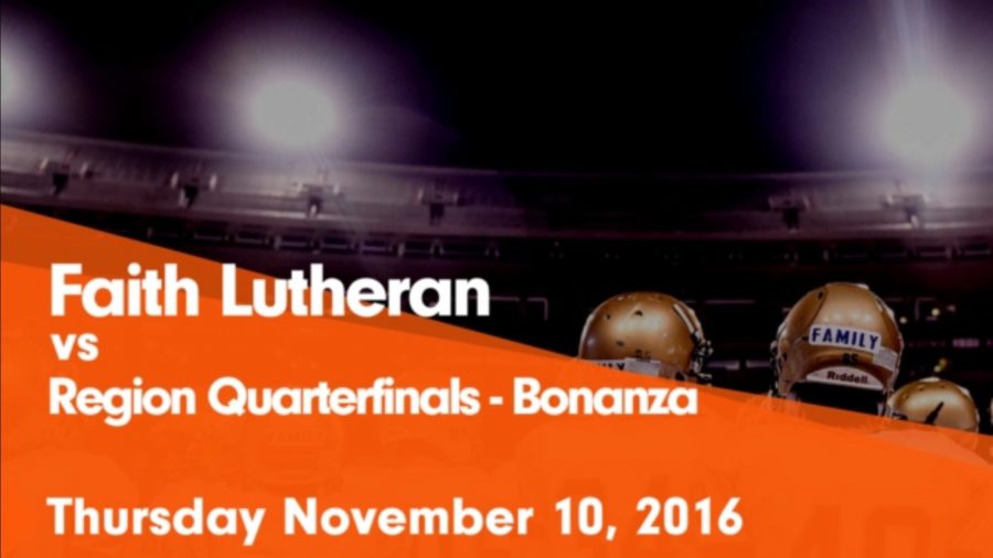 Faith Lutheran won its game against Bonanza on November 10, 2016.

Credit: @fl_ftball