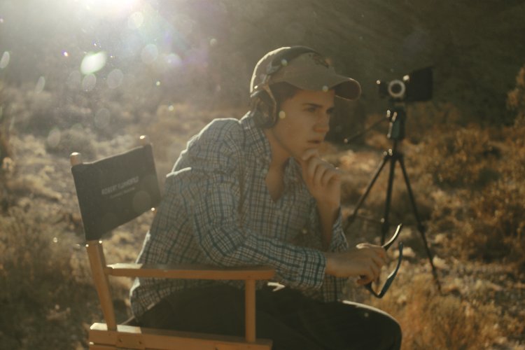 Photo caption: Flummerfelt directing one of his short films,