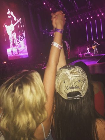 Delaney (left) and myself (right) front row for Sam Hunts performance the night before tragedy struck the venue and city of Las Vegas. 