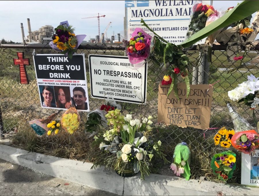 Family and friends leave memories and messages at the scene of the crash. 