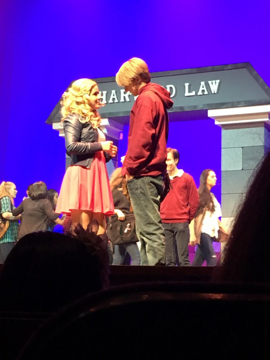 Faith Lutheran's Tyler Owen leads the cast of Legally Blonde, playing Emmett opposite Elle Woods performed by Maddy Appleyard of Palo Verde High School at the Summerlin Library.