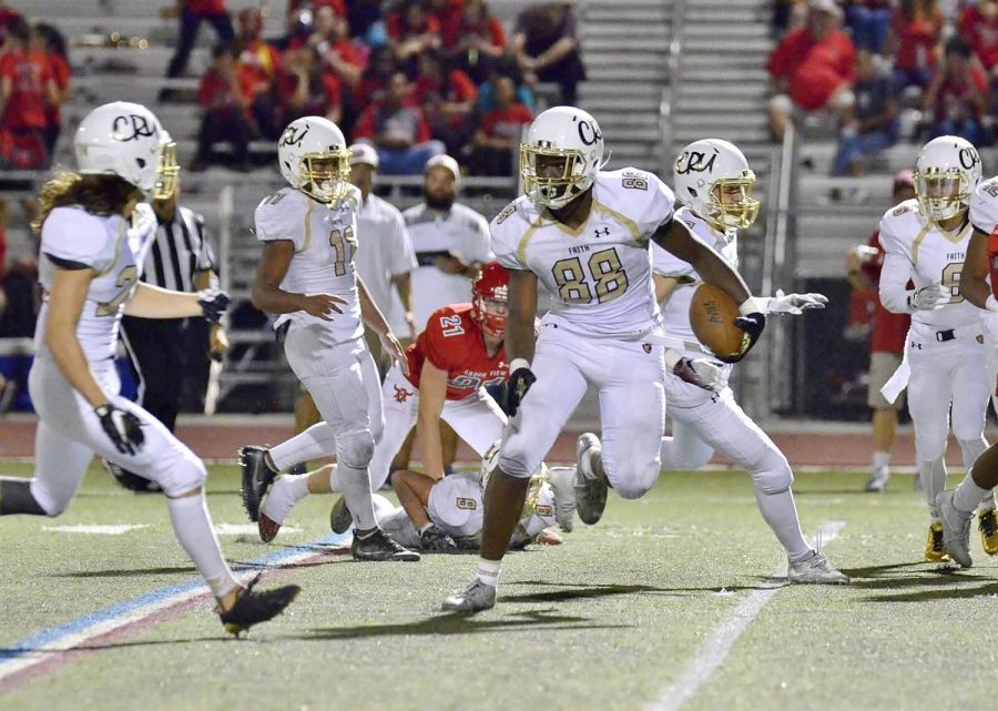 David "DJ" Heckard, 88, uses his athletic skills on the field to impress college recruiters. 
Picture Credits: Hudl