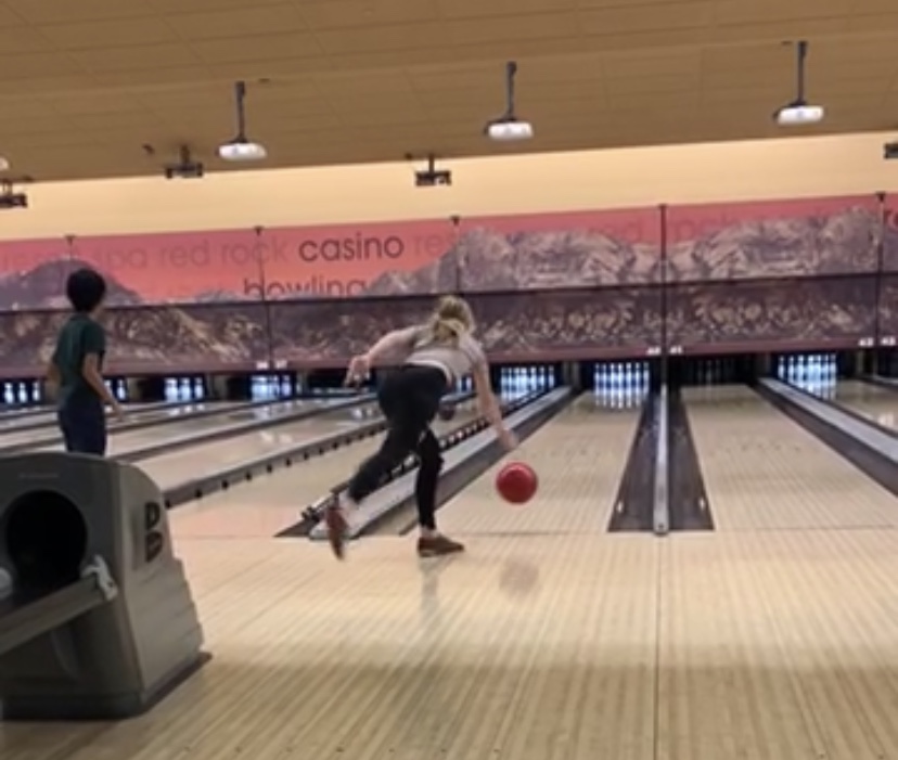 Faith Lutheran Freshman, Haley McDougall goes bowling soon before being asked to leave the Red Rock property due to curfew.