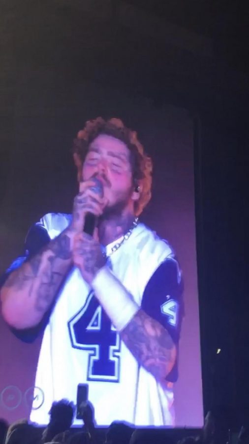 Post Malone performing at Life is Beautiful in September of 2019. 