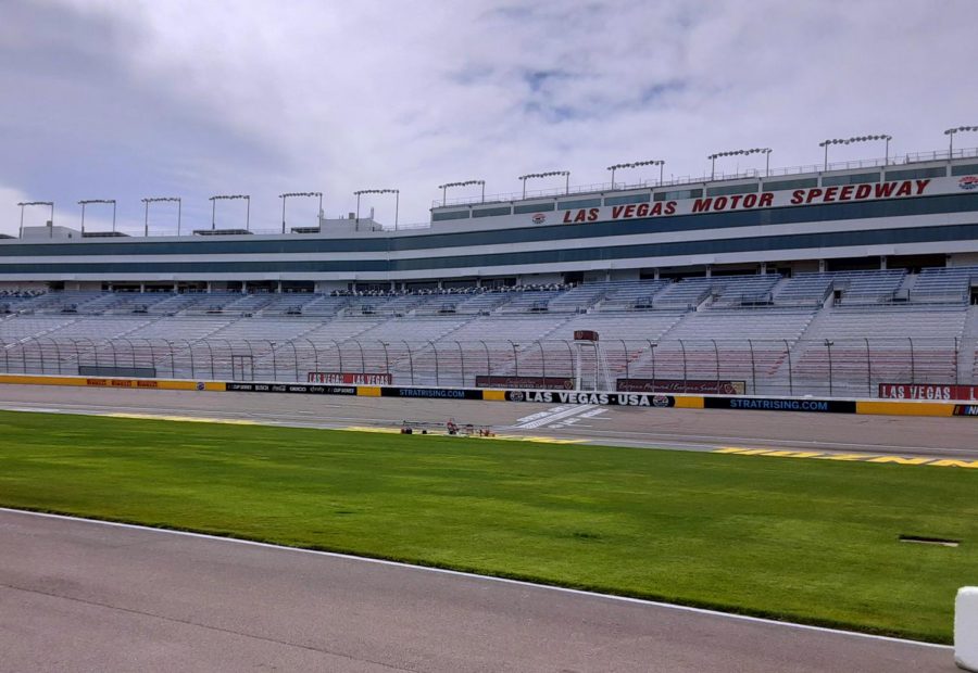 Faith Lutheran seniors accepted their diplomas in their cars on this speedway.