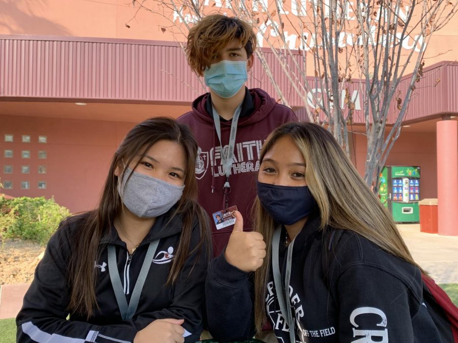Faith Lutheran Students are currently required to wear masks at all times on campus. 