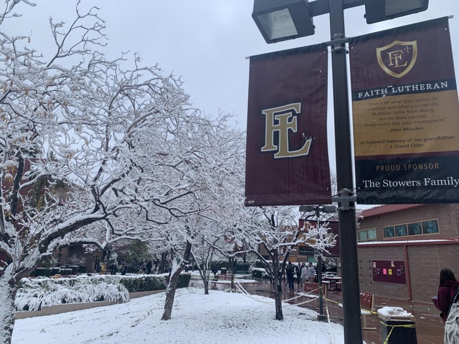 Snow at Faith Lutheran.