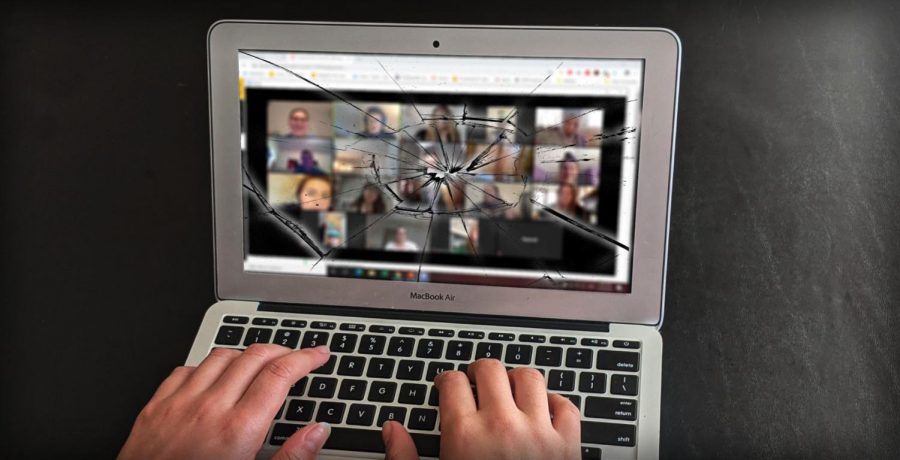 Students at Faith Lutheran use Zoom to connect virtually with the classroom. 