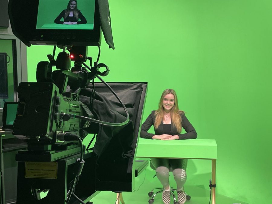 Junior Kendall Bear anchors her first broadcast for the FLNN.