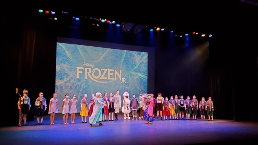 The cast  of Faith Lutheran's production of Frozen Jr. takes a final bow.