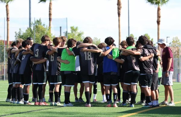 Team huddle vs Las Vegas High school