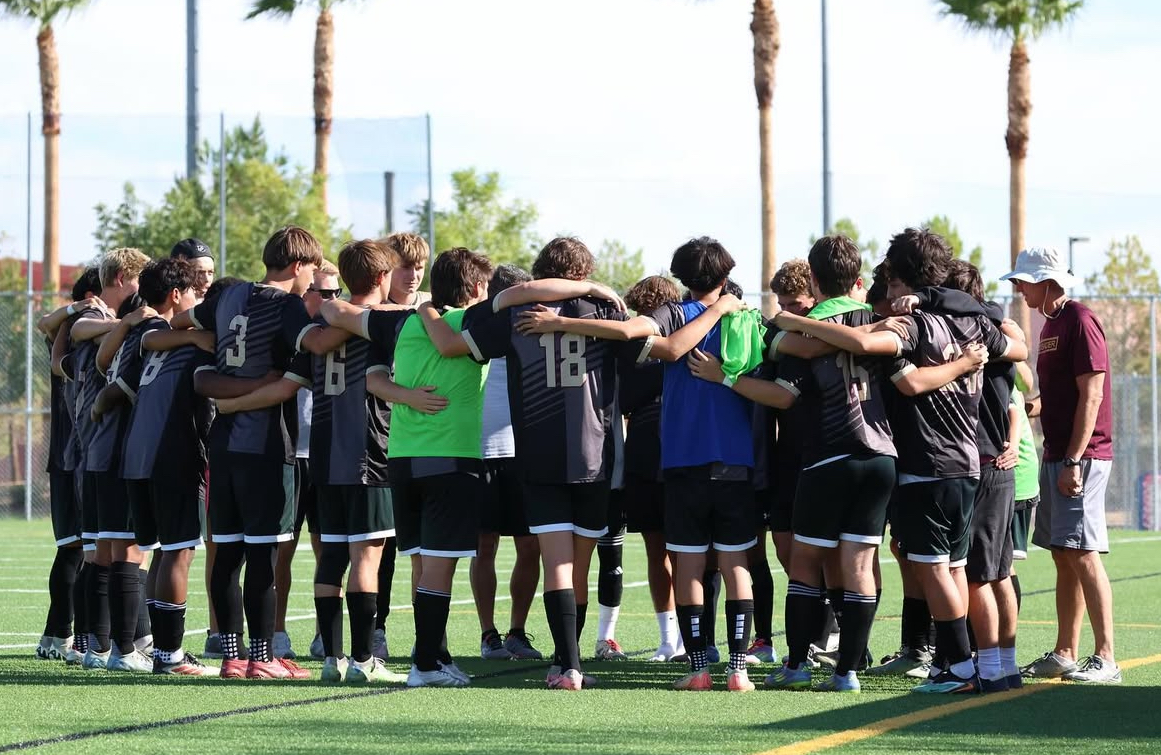 Team huddle vs Las Vegas High school