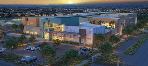 This is a rendering image of what the Hooks Center will look like once finished in late 2026. 